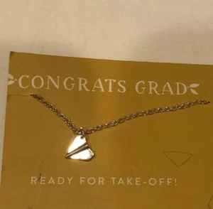 Lucky Feather Necklace Paper Plane Ready For Take-off! Sterling Silver Dipped - Picture 1 of 5