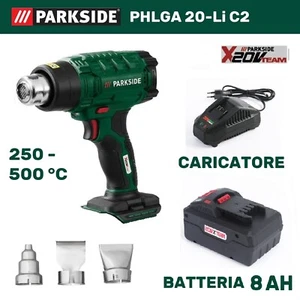 PISTOLA TERMICA 500 °C RICARICABILE A BATTERIA 20V 8AH PARKSIDE PHLGA 20-Li C2 - Foto 1 di 4