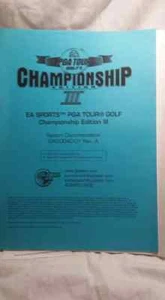 PGA Golf Championship Edition III Arcade Manual - Picture 1 of 1