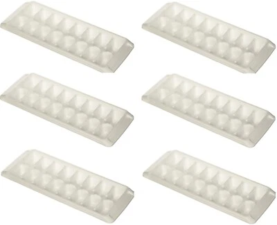 Bandejas para cubitos de hielo Rubbermaid 2185001 blancas apilables con liberación torcida - Paquete de 6 Foto 1 de 4