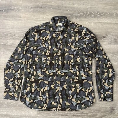 Borriello Napoli Passion Geométrico AOP Manga Larga Con Botones Para Hombre XL-2XL $248 Foto 1 de 4