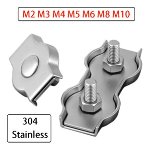 Simplex Duplex Wire Clamp Stainless Steel Wires Rope Grip M2 M3 M4 M5 M6 M8 M10 - Picture 1 of 21
