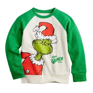 The Grinch Sweatshirt Shirt Boys Christmas Holiday Sz 4-12 Kids Holiday NWT NEW - Picture 1 of 2