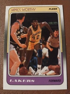 1988 JAMES WORTHY FLEER NBA CARD #70 LOS ANGELES LAKERS LA UNC TAR HEELS GAME - Picture 1 of 2