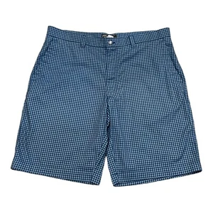 CALLAWAY Golf Shorts Mens Size 36x10 Blue Check Chino Flat Front Pockets - Picture 1 of 4