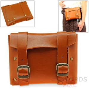 Marsupio da cintura in vera pelle 7 oz medievale rinascimentale fatto a mano con fibbia - Foto 1 di 3