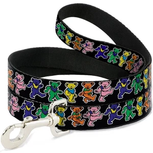 Pet Leash - Dancing Bears Black/Multi Color - 4 Feet Long - 1.5" Wide - Picture 1 of 6