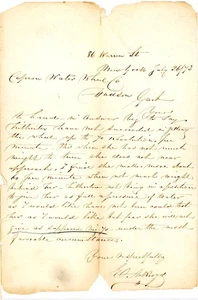1843 New York Letter Capron Water Wheel Co Hudson Early Industrial Engineering - Picture 1 of 2