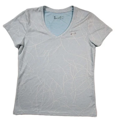 Under Armour Heatgear Shirt Womens Size Medium Loose Fit V Neck Short Sleeve - Image 1 of 4