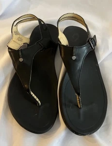 Olukai Zeu donna taglia 9 sandali scarpe infradito cinturino a T usati - Foto 1 di 10