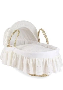 Clair de Lune Babybettchen Bettwäsche mit Lochspitze Neuwertig! Ohne OVP - Bild 1 von 8