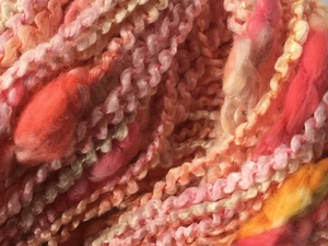 Aslan Trends Plumon Yarn 1444 Pink Orange Red + Cotton Bl Bulky Thin Thick 100g - Picture 1 of 4