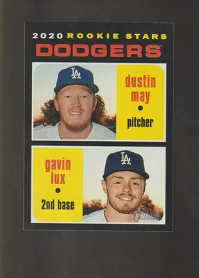 2020 TOPPS HERITAGE GAVIN LUX / DUSTIN MAY ROOKIE # 188 - Image 1 of 2