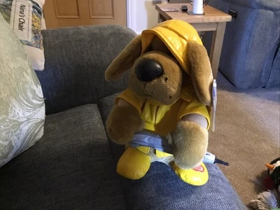 Singing in the Rain Musical Dog Soft Toy in Raincoat and Umbrella Teddy Bear - Image 1 of 4