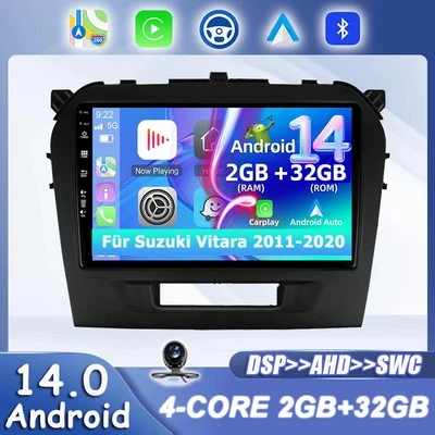 32GB Autoradio Für Suzuki Vitara 2011-2020 Android 14 Car Play Navi GPS RDS DAB  - Bild 1 von 4