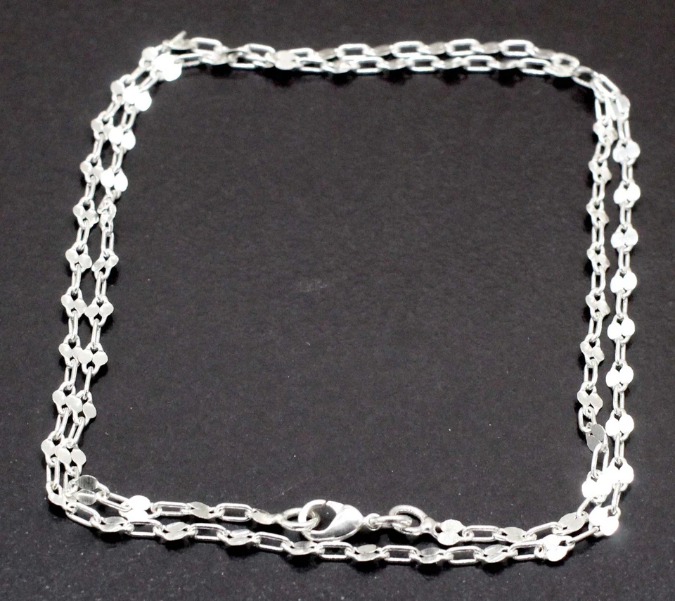 Hermoso adorable collar de cadena de plata de ley 925 hecho a mano para regalo Foto 1 de 4