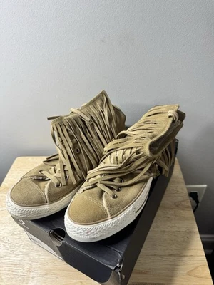 Women's RARE CONVERSE All Star Fringe Suede Shearling Chucks High Top size 9 - Image 1 of 4