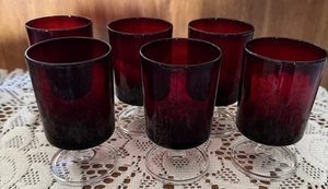 France Luminarc Arcoroc Juego de 6 copas de jugo rojo rubí 4" de alto - Imagen 1 de 3