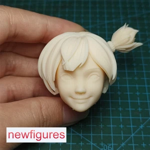 1/6 1/12 1/18 Smile Girl Head Sculpt Fit 12" 6" 3.75" Female Action Figure Body - Picture 1 of 10