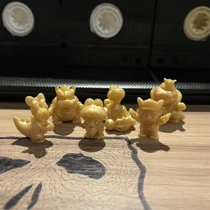 6 Bandai Super Mario All-Stars Gold Keshi Rubber Eraser Figures Birdo Wart Yoshi - Picture 1 of 3