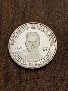 1984 .999 Fine Silver Arabi KING Doubloon- Mardi Gras Krewe Favor - Picture 1 of 2