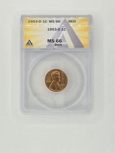 1953 D Lincoln Wheat Cent MS66RD ANACS GRADED (214) - Picture 1 of 2