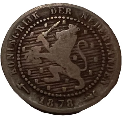 🇳🇱1878 Netherlands 1 Cent Bronze Coin - Combined Shipping - Lot C73 - Image 1 of 3