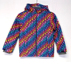 NWOT Lands End Kids ThermoPlume Packable Hooded Jacket Size L 7 Mosaic Tiles - Picture 1 of 9