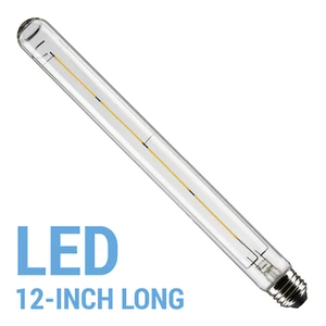 1 Pack Satco S9582 LED Filament 12-Inches Bulb 8W =60W T9 Clear E26 120V 2700K - Picture 1 of 7