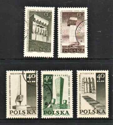 Used set of 5 stamps " MONUMENTS " Poland 1967 - Image 1 of 2