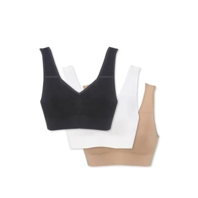 Sujetador Genie BBW402D3D Paquete de 3 Variedades 40 2D/3D Sin Costuras Inalámbrico Ajustable Nuevo Foto 1 de 4