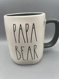 Rae Dunn PAPA BEAR Double Sided  Mug With Bear Detail Father's Day Dad NEW - Picture 1 of 3