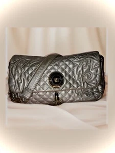 Versace Metallic Silver Barocco Leather Vanitas Medea Shoulder Bag. - Picture 1 of 12