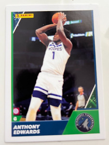ANTHONY EDWARDS 2021-22 Panini NBA Sticker & Card Collection Basketball Card #12