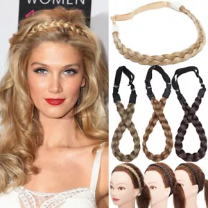 Real Natural as Human Hair Band Thick Plaited Chunky Braided Headband Braid Band - Picture 1 of 40