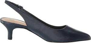 Bella Vita Scarlett Leather Slingback Pumps, Navy Blue Size 7M - Picture 1 of 6