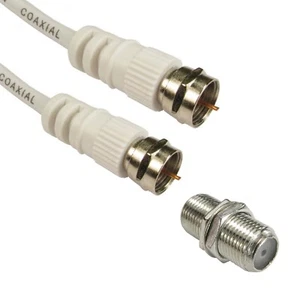 COAXIAL SATELLITE CABLE EXTENSION VIRGIN MEDIA SKY TV BROADBAND F CONNECTOR LEAD - Picture 1 of 12