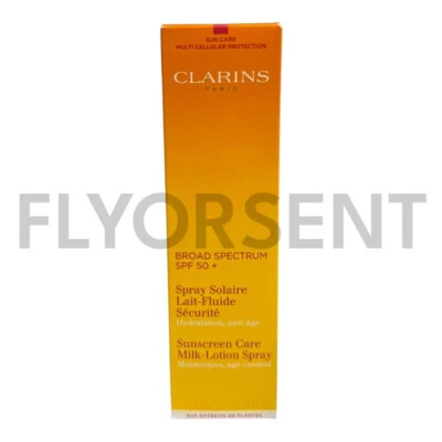Clarins Protector Solar Cuidado Leche Loción Spray FPS 50+ - 5 Fl Oz Nuevo en Caja Foto 1 de 4