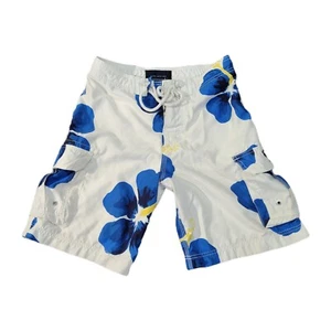 Abercrombie Board Short Boys XLarge XL Blue White Floral Swim Trunks EUC - Picture 1 of 9