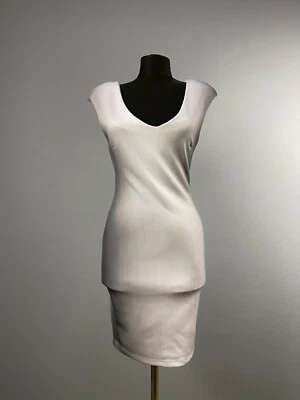 Vestido túnica de noche sin mangas Bebe Addiction gris diseñador Y2K talla S EE. UU. Foto 1 de 4