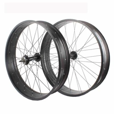 26/24/20x4.0inch Snow Beache Bicycle Fat Tire Aluminum Alloy Wheelset Clincher - Image 1 of 4