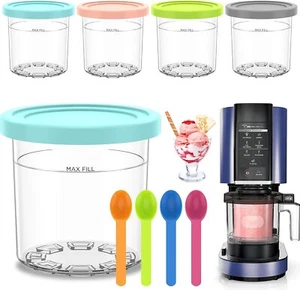 4 Pack Ice Cream Tubs Ninja Creami, Stackable Ice Cream Pints Container - Picture 1 of 1