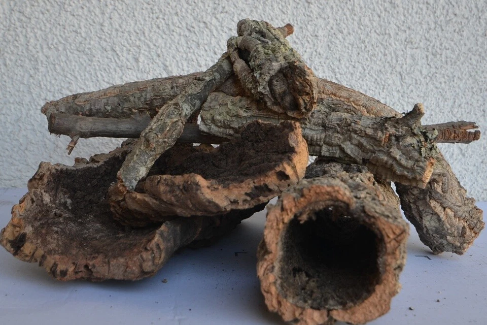 Kleine Stücke Korkröhre,Äste Nager,Reptilien,Spinnen,Käfer, Basteln 1000g # 1   - Bild 1 von 1