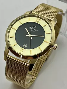 Oskar Emil Jupiter klassische schmale Qualität vergoldete Uhr S. Stahlgitterarmband - Bild 1 von 6