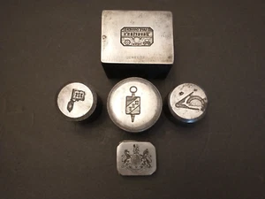 Vintage Stahl Schmuck Stanzgruppe 5 Stück: Freimaurer, Bayerisch & andere - Bild 1 von 4