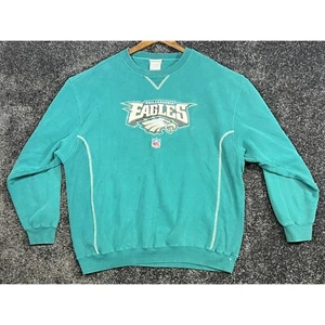Vintage Philadelphia Eagles Crewneck XL Sweatshirt Reebok Green *Slight Stains* - Picture 1 of 10