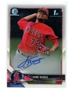 2018 Bowman Chrome Jaime Barria 1st Prospect Auto Autograph #CPA-JB Angels
