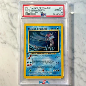2001 Pokemon "Shining Gyarados" 1st Edition GEM MT 10 Grail Swirl (POP 109 NEW) - Picture 1 of 5