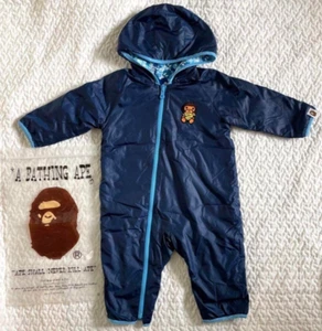 A BATHING APE BAPE KIDS Baby Milo Long Sleeve Jumpsuit Coverall Reversible Warm - Picture 1 of 12