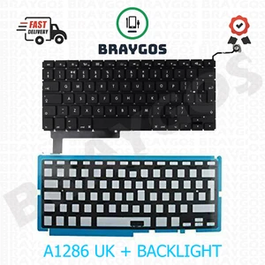 For Apple MacBook Pro 15" A1286 2009 - 2012 UK Laptop Keyboard With Backlight - Afbeelding 1 van 3